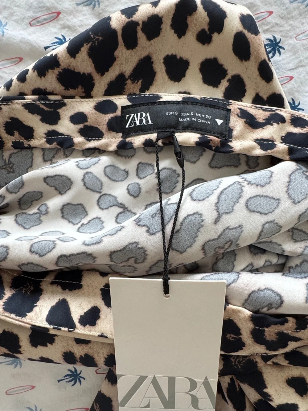 Zara Leopard Print Midi Skirt - Beige & Black